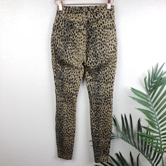 GOOD AMERICAN Good Waist Skinny Jeans Animal Print Cheetah size 25 Pinup Leopard - Picture 4 of 12